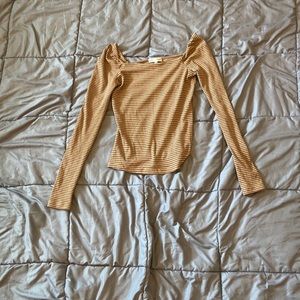 Fitz and Eddi brown cropped long sleeve shirt